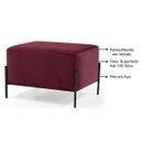 Ver imagem 2 de Kit 2 Puffs Decorativos 60cm Base Aço Status B-278 Veludo Marsala