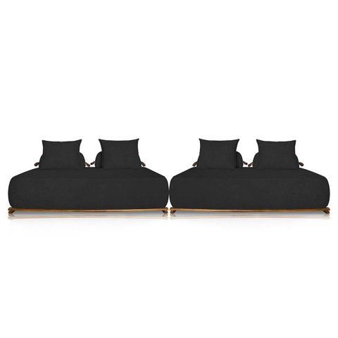 Kit 2 Sofás 2 Lugares Decoração Lazer Sala Ibiza 160cm Bouclé - Adj Decor
