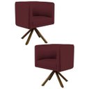 Ver imagem 1 de Kit 2 Poltronas Decorativas Base Giromad Madeira Betina B-278 Veludo Marsala - Domi