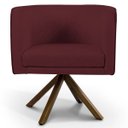 Ver imagem 2 de Kit 2 Poltronas Decorativas Base Giromad Madeira Betina B-278 Veludo Marsala - Domi