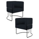 Ver imagem 1 de Kit 2 Poltronas Decorativas Base Aço Betina B-300 Veludo Preto - Domi