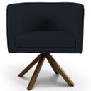 Ver imagem 2 de Kit 2 Poltronas Decorativas Base Giromad Madeira Betina B-300 Veludo Preto - Domi