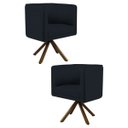 Ver imagem 1 de Kit 2 Poltronas Decorativas Base Giromad Madeira Betina B-300 Veludo Preto - Domi