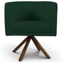 Ver imagem 2 de Kit 2 Poltronas Decorativas Base Giromad Madeira Betina B-303 Veludo Verde Musgo - Domi
