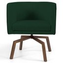 Ver imagem 2 de Kit 2 Poltronas Decorativas Base Ka Madeira Betina B-303 Veludo Verde Musgo - Domi