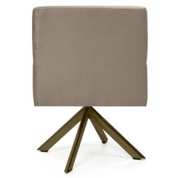 Poltrona Decorativa Sala de Estar Giratória Base Eiffel Bronze Angel B-68 Veludo Marrom - Domi - 3 Poltrona Decorativa Sala de Estar Giratória Base Eiffel Bronze Angel B-68 Veludo Marrom - Domi - 3