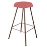 Kit 03 Banqueta Alta Lari Eiffel Hexágono Ferro Bronze Suede Rose Gold - Amey Decor - 2