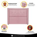 Ver imagem 7 de Cabeceira Estofada para Cama Box Casal 140cm Ravena Veludo - Sofa Store:veludo Rosa Claro