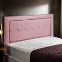 Ver imagem 2 de Cabeceira Estofada para Cama Box Casal 140cm Ravena Veludo - Sofa Store:veludo Rosa Claro