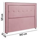Ver imagem 6 de Cabeceira Estofada para Cama Box Casal 140cm Ravena Veludo - Sofa Store:veludo Rosa Claro