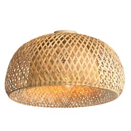 4 Luminaria de Bambu Artesanal Fibra Natural Plafon Nat66 - 1