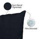 Ver imagem 2 de Almofada Decorativa de Couro Legítimo 50x50cm Bella Azul Marinho - Mozzelar