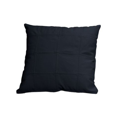 Almofada Decorativa de Couro Legítimo 50x50cm Bella Azul Marinho - Mozzelar