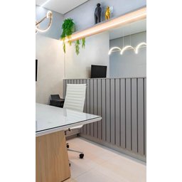 Painel Ripado Madeira Decorativo 100% Mdf - 115 X 60 Cm - Grafite - 2