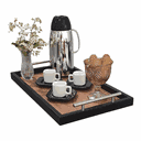 Ver imagem 1 de Bandeja Café Alças Bebidas Xícaras Bar Aparador Portátil Ambiente Escritório Recepção:bandeja Café X