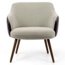 Ver imagem 2 de Kit 2 Poltronas Decorativas Pés Palito Madeira Jade C-107 Linho/Corano Bege - Domi