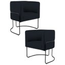 Ver imagem 1 de Kit 2 Poltronas Decorativas Base Aço Betina C-05 Corano Preto - Domi