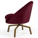 Ver imagem 4 de Kit 2 Poltronas Decorativas Giratórias Base Ka Madeira Rafa B-278 Veludo Marsala - Domi