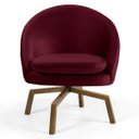 Ver imagem 3 de Kit 2 Poltronas Decorativas Giratórias Base Ka Madeira Rafa B-278 Veludo Marsala - Domi
