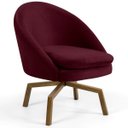 Ver imagem 2 de Kit 2 Poltronas Decorativas Giratórias Base Ka Madeira Rafa B-278 Veludo Marsala - Domi