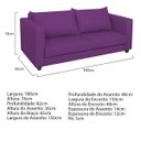 Ver imagem 4 de Sofá 2 Lugares Lisboa Suede - Doce Sonho Móveis Sofá 2 Lugares Sofás Roxo