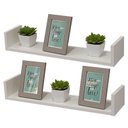 Ver imagem 1 de Kit 2 Prateleiras U 100 X 15cm Branca Suporte Invisível