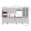 Ver imagem 4 de Armário de Cozinha Modulada Completa Fidelitá Nara 100% MDF 6 Peças 350cm 18 Portas 2 Gavetas sem