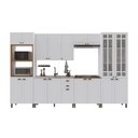 Ver imagem 2 de Armário de Cozinha Modulada Completa Fidelitá Nara 100% MDF 6 Peças 350cm 18 Portas 2 Gavetas sem