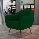 Ver imagem 2 de Poltrona Decorativa Sala de Estar Nina Veludo B-303 com Pés Palito Castanho - Domi
