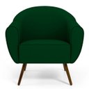 Ver imagem 4 de Poltrona Decorativa Sala de Estar Nina Veludo B-303 com Pés Palito Castanho - Domi