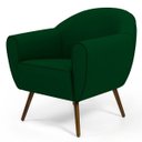 Ver imagem 1 de Poltrona Decorativa Sala de Estar Nina Veludo B-303 com Pés Palito Castanho - Domi