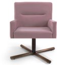 Ver imagem 2 de Poltrona Decorativa Sala de Estar Giratória Base Xis Madeira Angel B-305 Veludo Rosa - Domi