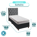 Ver imagem 3 de Conjunto Cama Box Cinza Solteiro + Colchão D23 D23 Inducol + Cabeceira