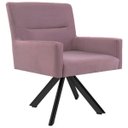 Ver imagem 1 de Poltrona Decorativa Sala de Estar Giratória Base Eiffel Preto Angel B-305 Veludo Rosa - Domi