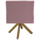 Ver imagem 3 de Poltrona Decorativa Sala de Estar Giratória Base Giromad Madeira Angel B-305 Veludo Rosa - Domi