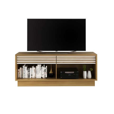 Rack Bancada para TV até 42 Sala de Estar RA2003 Natural/Off White - Gran Belo