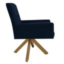 Ver imagem 5 de Kit 2 Poltronas Decorativas Giratórias Base Giromad Madeira Angel B-304 Veludo Azul - Domi