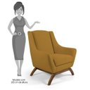 Ver imagem 5 de Kit 2 Poltronas Decorativas Base Manu Madeira Juliet B-260 Veludo Mostarda - Domi