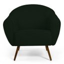 Ver imagem 4 de Kit 2 Poltronas Decorativas Nina Pés Palito Madeira C-117 Linho Verde Musgo - Domi