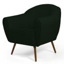 Ver imagem 2 de Kit 2 Poltronas Decorativas Nina Pés Palito Madeira C-117 Linho Verde Musgo - Domi