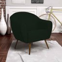 Ver imagem 3 de Kit 2 Poltronas Decorativas Nina Pés Palito Madeira C-117 Linho Verde Musgo - Domi