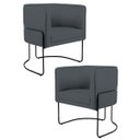 Ver imagem 1 de Kit 2 Poltronas Decorativas Base Aço Betina C-03 Corano Cinza - Domi