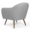 Ver imagem 5 de Kit 2 Poltronas Decorativas Nina Pés Palito Madeira C-315 Linho Cinza Claro - Domi