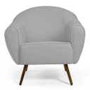 Ver imagem 4 de Kit 2 Poltronas Decorativas Nina Pés Palito Madeira C-315 Linho Cinza Claro - Domi