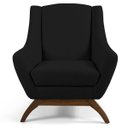 Ver imagem 3 de Kit 2 Poltronas Decorativas Base Manu Madeira Juliet B-300 Veludo Preto - Domi