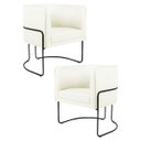 Ver imagem 1 de Kit 2 Poltronas Decorativas Base Aço Betina C-26 Corano Bege - Domi