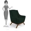 Ver imagem 5 de Kit 2 Poltronas Decorativas Base Manu Madeira Juliet C-117 Linho Verde Musgo - Domi