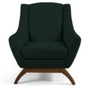 Ver imagem 3 de Kit 2 Poltronas Decorativas Base Manu Madeira Juliet C-117 Linho Verde Musgo - Domi