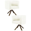Ver imagem 1 de Kit 2 Poltronas Decorativas Base Giromad Madeira Betina C-26 Corano Bege - Domi