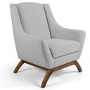 Ver imagem 3 de Kit 2 Poltronas Decorativas Base Manu Madeira Juliet C-316 Linho Cinza - Domi